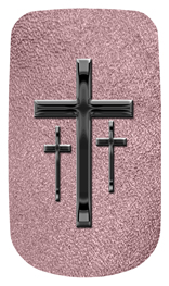 DAROYAL-517-BK-SH-OR Black 3 Crosses Shimmer Orchid Background